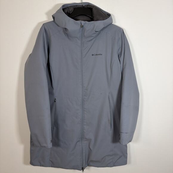 Columbia Long Jacket Puffer Coat XL Grey Hooded Warm Insulated Cold Weather Gear - Picture 9 of 9